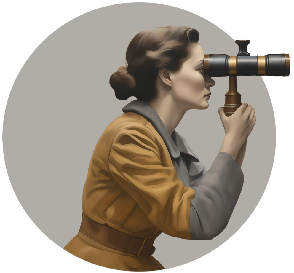 exploradora con catalejo